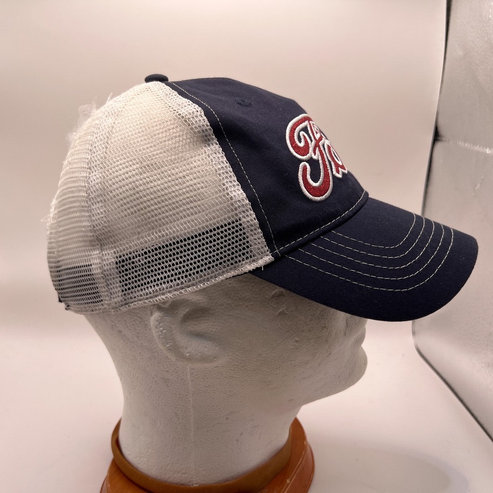 Ford Motor Company Navy Blue White Mesh Trucker Hat Infinity Her Adjustable Cap - Picture 5 of 9